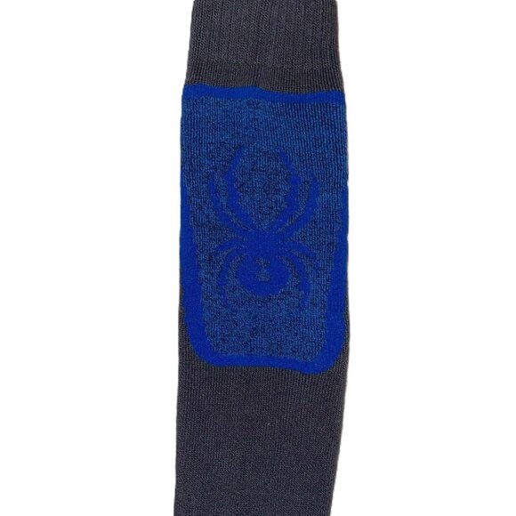 Spyder Blue Black Wool Blend Thermal Ski Socks | Unisex Size 4-10 | Snowboard Wa - Picture 2 of 7